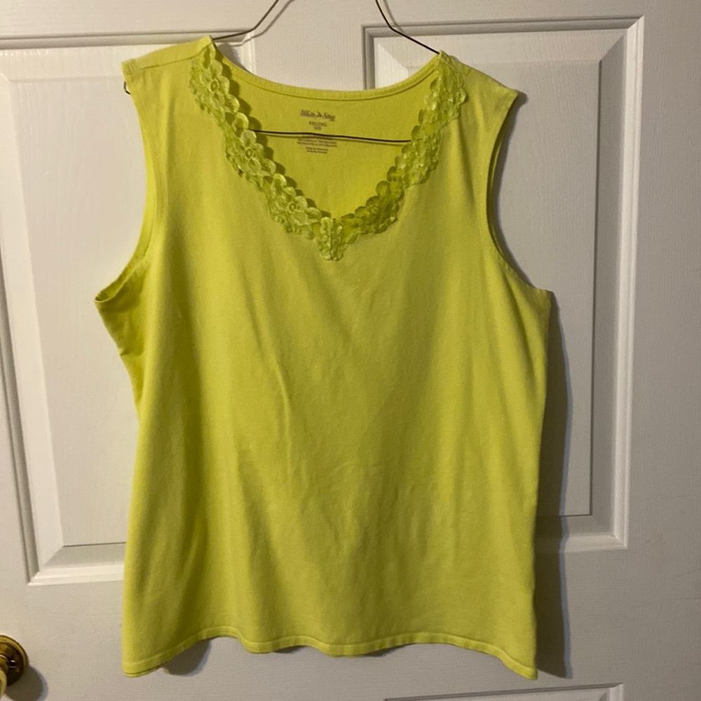 White Stag bright green sleeveless XXL top
